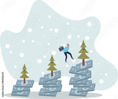 Compound interest, money growth investment, prosperity or earning and profitability stock concept,.life and employment of people.