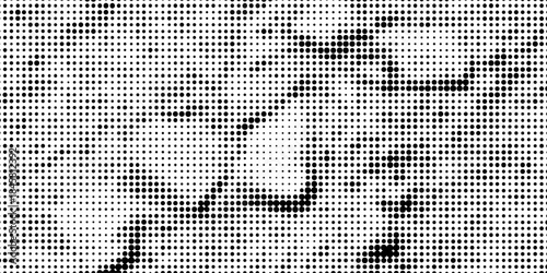 Subtle halftone texture overlay monochrome abstract seamless polka dot horizontal geometric pattern vector background, smooth dots spraying and halftone dot black and white texture overlay grunge art.
