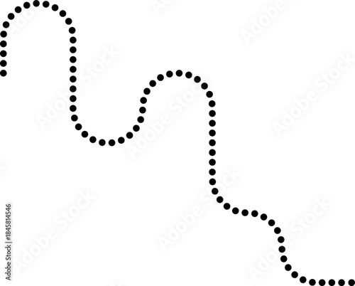 Dotted line builds irregular form paths through squared wave movement.