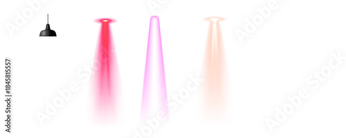 Abstract light beams illustration featuring a trio of colored spotlights