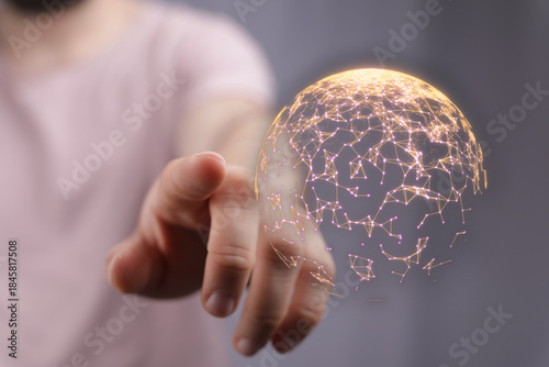 Abstract image of a hand to...