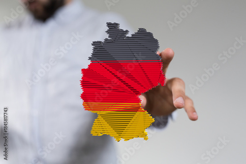 Abstract 3D Germany map, di...