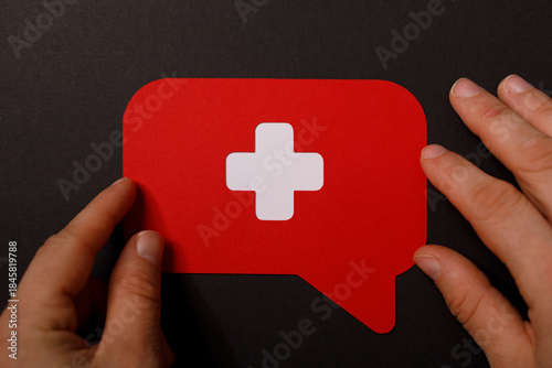 Healthcare message: red spe...