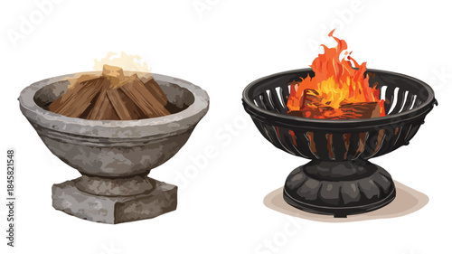 Fiery Fire Pit and Flames Painting for Home Decor and Design Inspiration