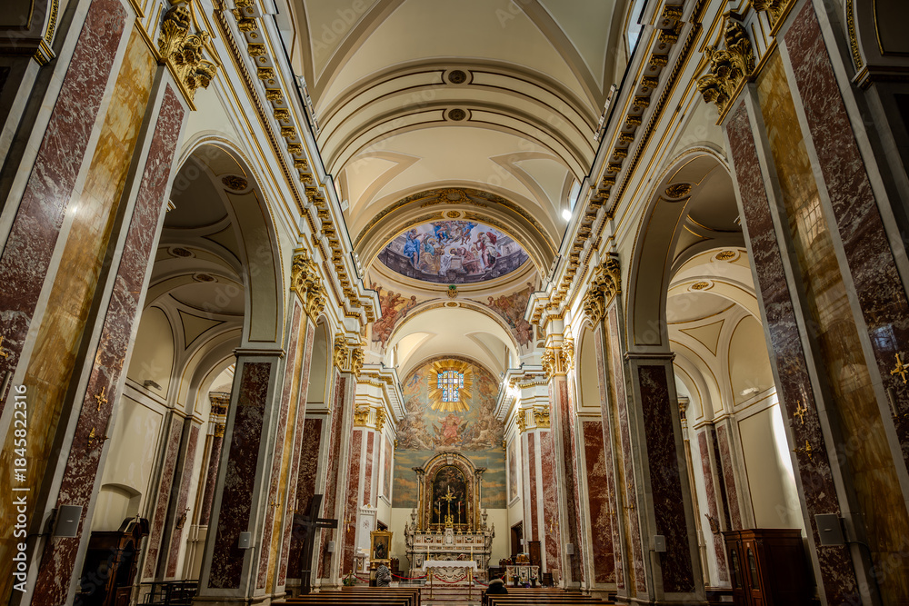 Fototapeta premium Isernia, Molise. The Cathedral of St. Peter the Apostle is the most important Catholic building of the city of Isernia, mother church of the Diocese of Isernia-Venafro.