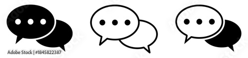 Speech Bubble Chat Icons Set for Messaging and Communication