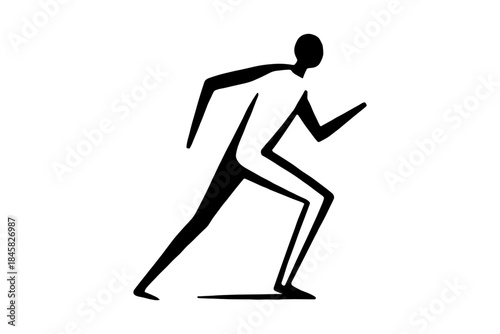 Dynamic silhouette of a person skiing with expert form and fluid motion