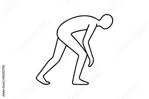Outline of a person starting a race in a running pose