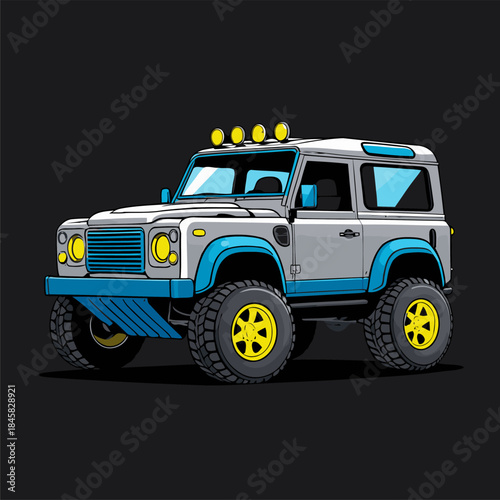 4x4 car vector image illustration with unique style