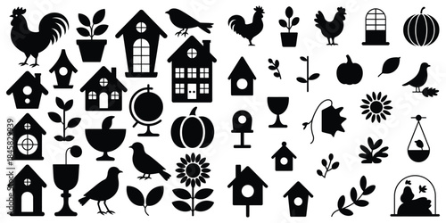 Set of tree vector icons for home and building design