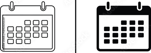 Calendar icon for monthly schedule planning and business appointment organizer