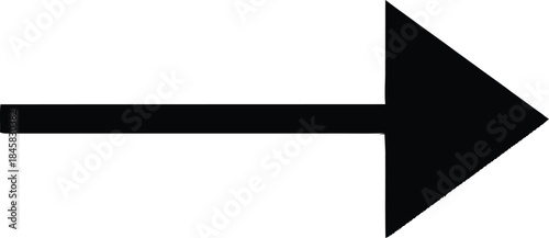 Black arrow pointing to the right isolated on transparent background