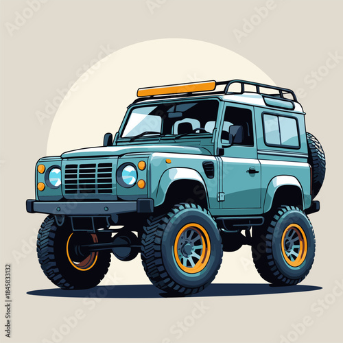 4x4 car vector image illustration with unique style