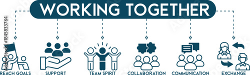 TeamSync Pro Collaboration and Workplace Synergy Infographic Icons (6+ Vector Teamwork Symbols)