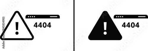 4404 Error Icon. Server Failure, Broken Link, Warning, and System Vector