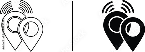 Location Tracking Icon. GPS Signal, Proximity Pin, and Geo-fence Vector