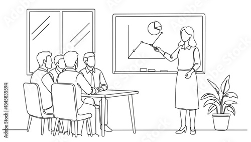 Continuous line drawing of a chef cooking healthy food with fresh vegetables and a heart shape, symbolizing love for cooking and healthy eating.