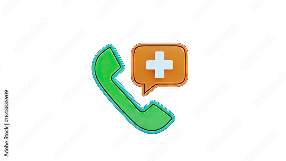 Fototapeta premium Medical Phone Call Icon: Emergency Help Concept