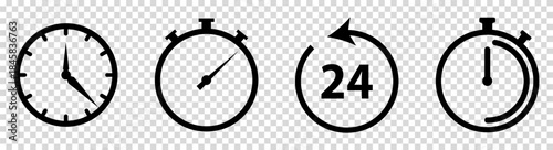 Timers icons on transparent background