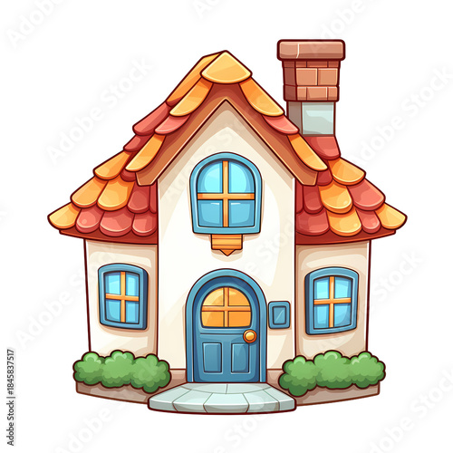 Mini House Sticker Template Illustration