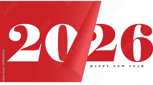 Happy new year 2026 . Greeting design with number of year. Vector illustration for greeting card, invitation, calendar
