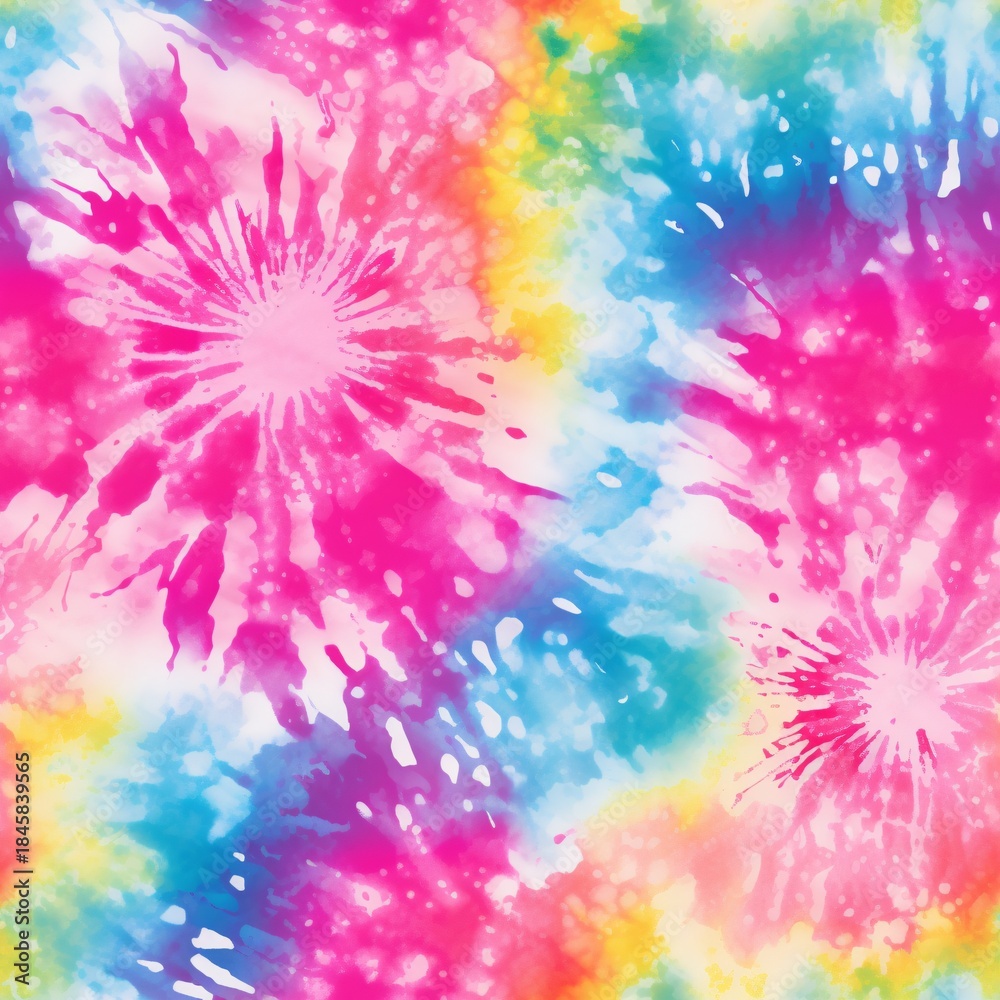 Fototapeta premium Tie dye Seamless Pattern, Spiral Tiedye pattern, Swirl Tie dye Texture, Tie dye digital paper, Tie dye background, Colorful Tie dye Pattern, Psychedelic Pattern, Fabric pattern