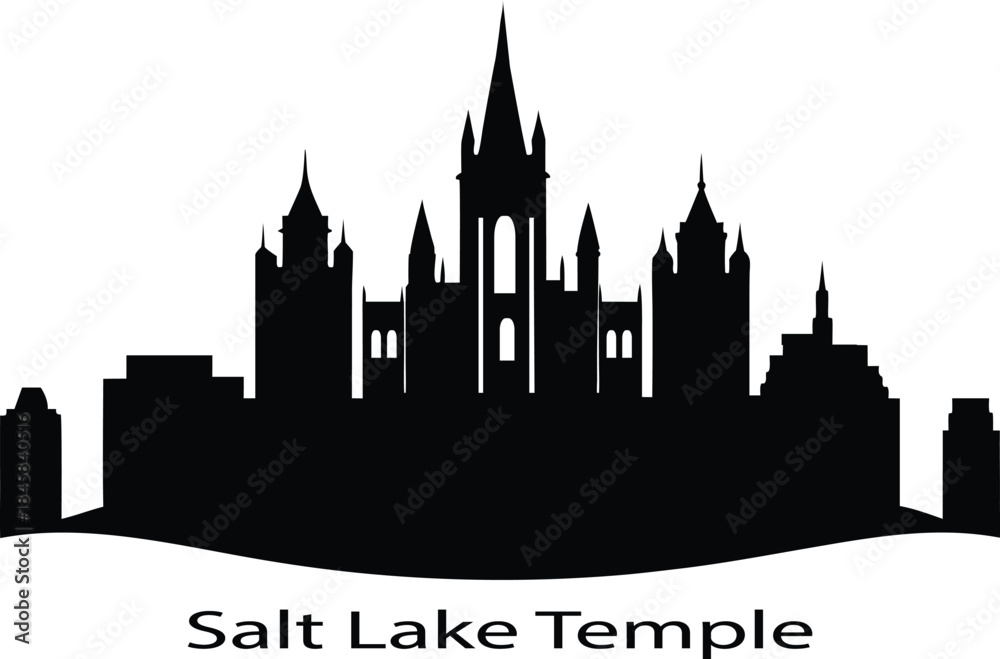 Fototapeta premium vector illustration of salt lake temple of america