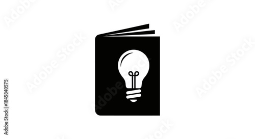 Book with Light Bulb Symbol: Knowledge and Innovation Concept.