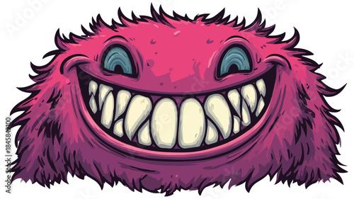 Cheerful Monster Cartoon Character Smiling with Happiness Vector Illustration