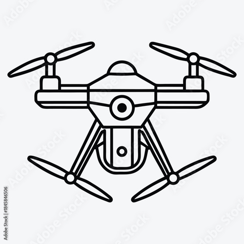 Drone line art White background illustration Generative Ai