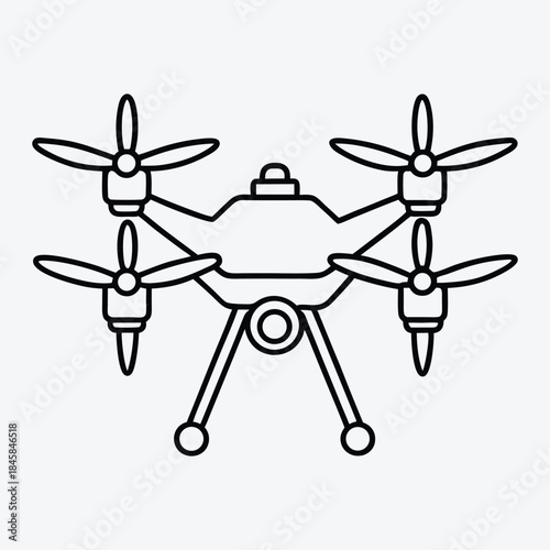 Drone line art White background illustration Generative Ai