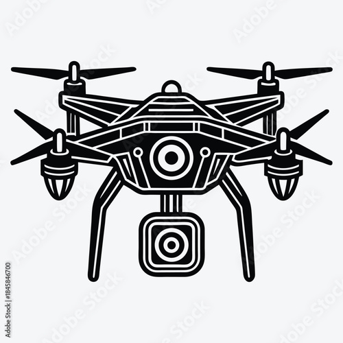 Drone line art White background illustration Generative Ai