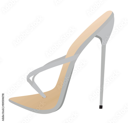 Grey high heel sandal. vector