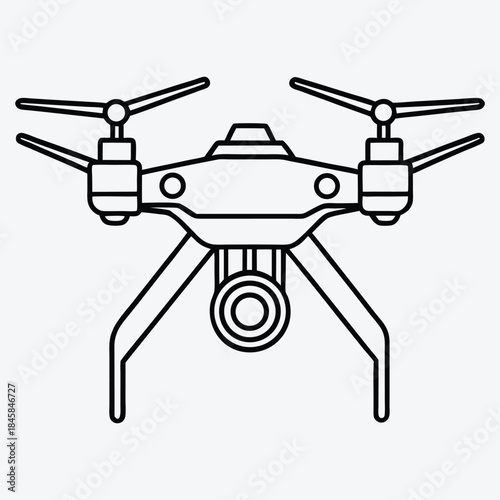 Drone line art White background illustration Generative Ai