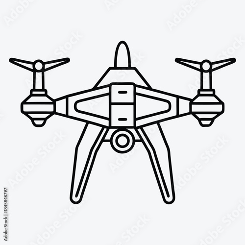 Drone line art White background illustration Generative Ai