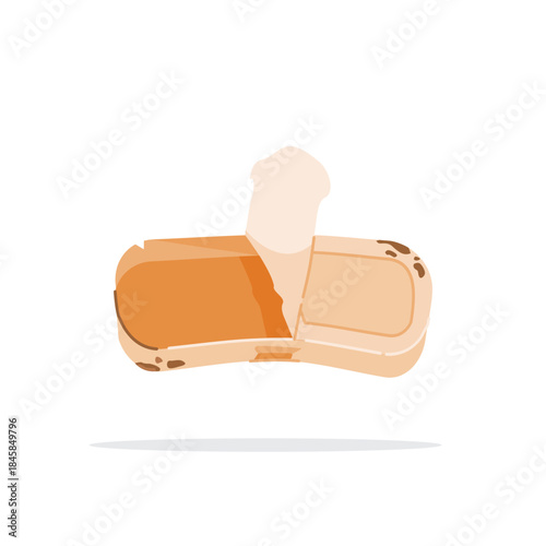 illustration of damaged and rusty aluminum lunch box, household metal waste