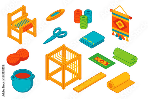 Artisan Weaving Icons. Solid style icons of Ocean Exploration: Submarine, Diving Helmet, Coral, Starfish, Shipwreck, Treasure