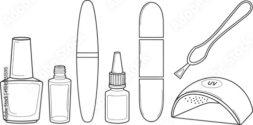 "Flat Editable Stroke Vector Icon Set - Beauty, Cosmetics, and Personal Care Items"