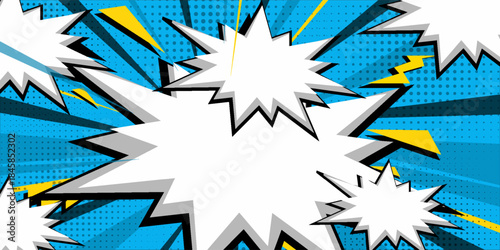 Comic blank text speech bubbles in pop art style vector illustration