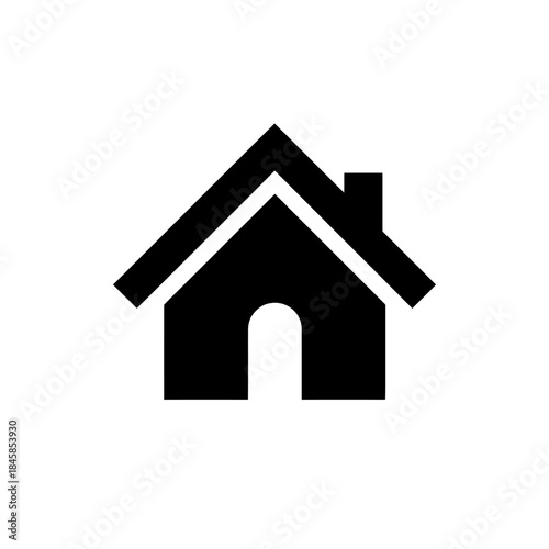 Black house icon silhouette on white background for web or print design