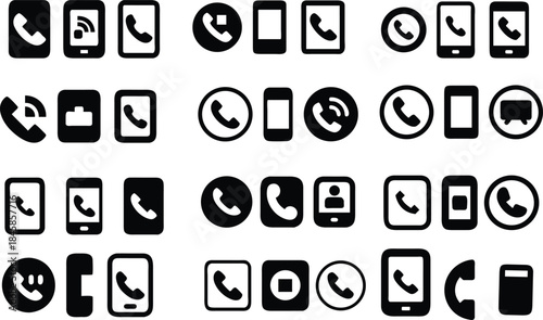  icon set. Containing contact information, name, address, phone, e-mail, location, website, telephone, mail and more. Vector illustration.