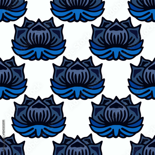 Vector seamless pattern with abstract floral ornament Основные RGB