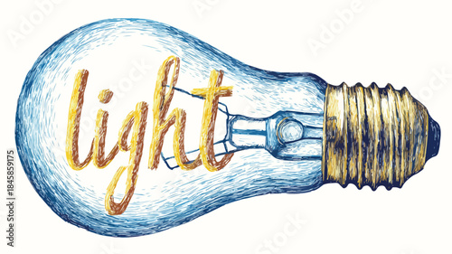 Innovative Light Bulb Drawing with Inspiring "Light" Message