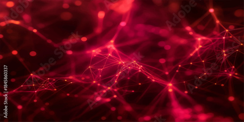 Abstract red background with glowing fractal star pattern, illustrating light and energy with a fantasy motion design