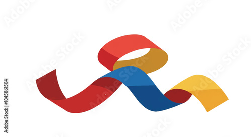 Colorful Interwoven Ribbon Logo Design with Abstract Curves.
