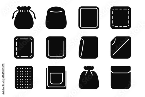 Pouch protective fold edge fabric vector icon ridge icons padded inner soft