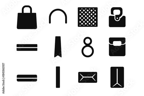 Tile icons vector icon tote fabric hook slab panel carry gear fold
