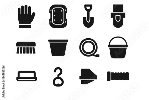 Tool work gear hanger vector glove strap icon bin outdoor ring clip