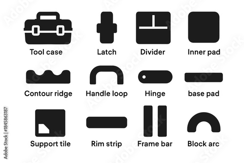 Storage bar pad tool icon rim divider base handle vector icons tile