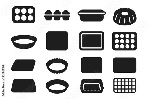Sheet pie icon tin bakeware mold tray vector loaf dish pan icons